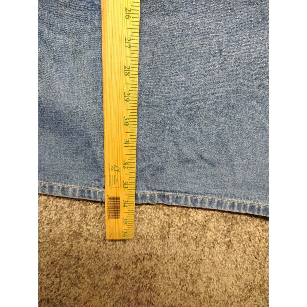 Vintage Jean Skirt Womens Size 14 Blue Denim Maxi Modest 90s Homeschool Buttons - Picture 8 of 8